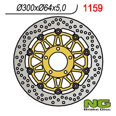 NG NG1159 TARCZA HAMULCOWA PRZÓD SUZUKI GSX 750 (97-03) VZ 800 (300x64x5)