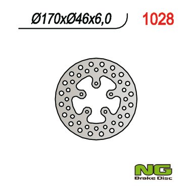 NG TARCZA HAMULCOWA TYŁ HONDA RINCON 650/680 EFI (03-12) (170x46x6) NG1028