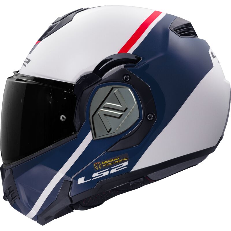 LS2 KASK SYSTEMOWY FF906 ADVANT SWIPE WHITE BLUE