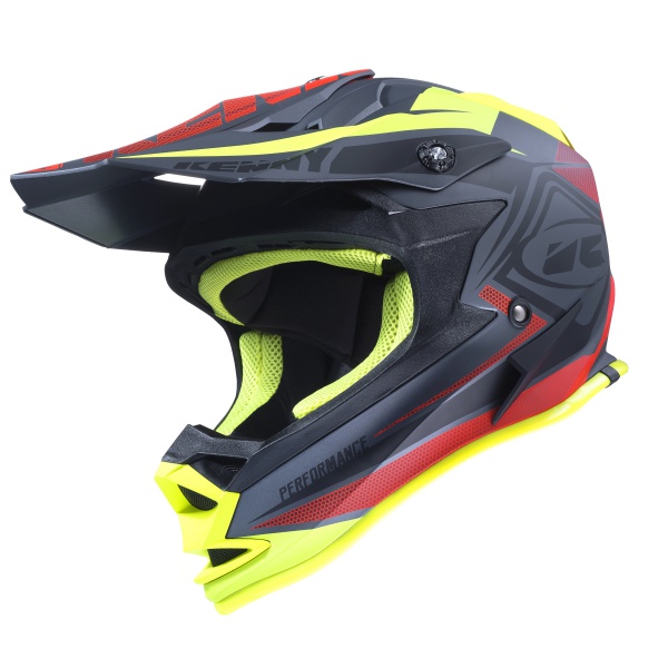KENNY KASK PERFORMANCE MATT BLACK/RED/YELLOW