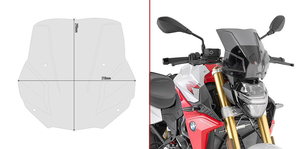 GIVI SZYBA DYMIONA 29 x 31 POTRZE KIT A5139A - BMW