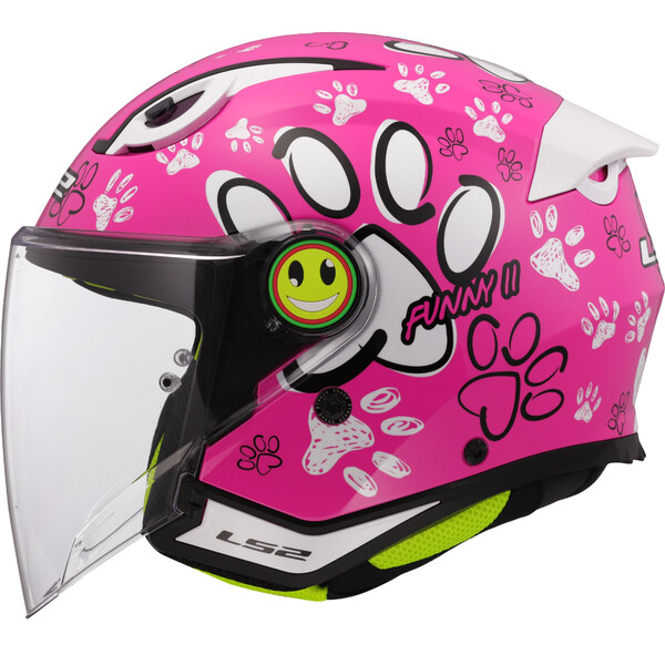 LS2 KASK OTWARTY JUNIOR OF622 FUNNY II PAWS PINK