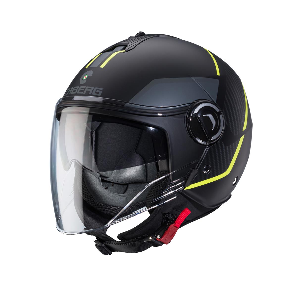 CABERG KASK JET RIVIERA V4X CZA MAT/ŻÓŁTY FL/SZARY