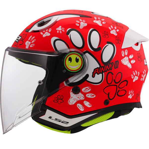LS2 KASK OTWARTY JUNIOR OF622 FUNNY II PAWS MA RED