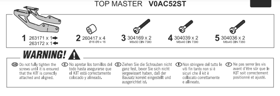 SHAD STELAŻ KUFRA TYŁ VOGE 500AC VOGE 500AC '2021