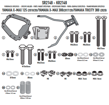 GIVI STELAŻ KUFRA CENTRALNEGO X-MAX 125 / Tricity
