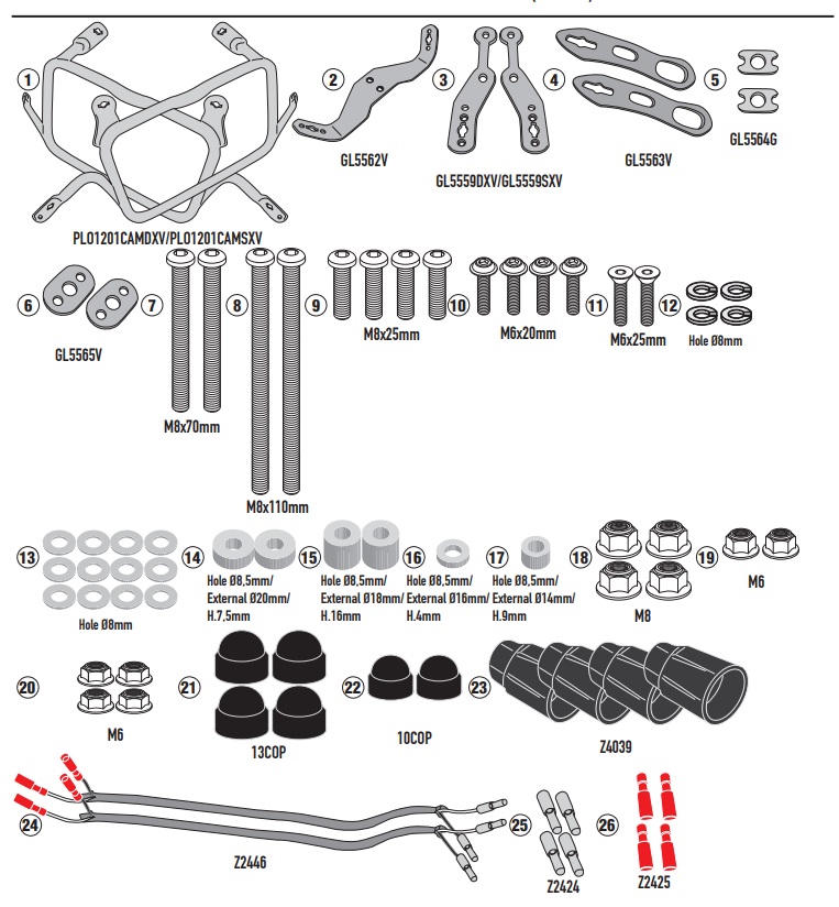 GIVI STELAŻ KUFRÓW ONE-FIT CAM HONDA XL 750 Transl