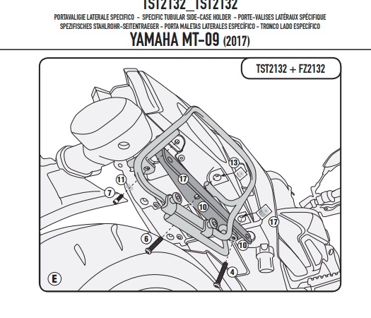 GIVI STELAŻ SAKW BOCZNYCH ST604 YAMAHA MT-09 (17