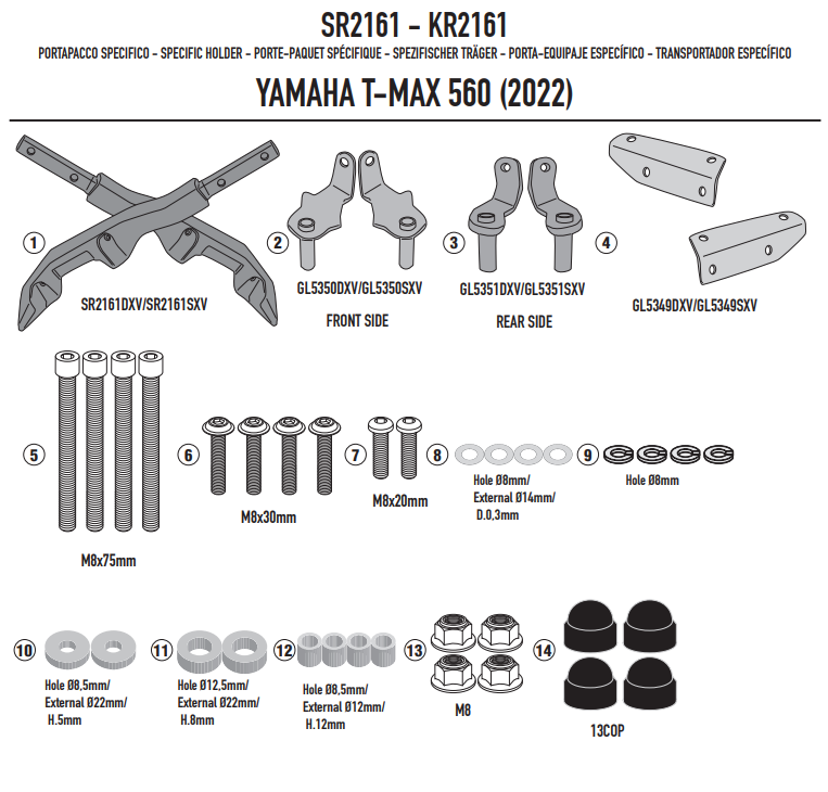 GIVI STELAŻ KUFRA CENTRALNEGO (BEZ PŁYTY) YAMAHA