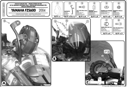 GIVI D140KIT MOCOWANIE SZYBY 140D