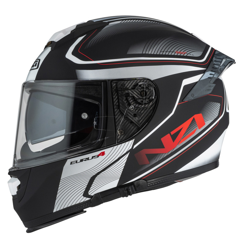 KASK MOTOCYKLOWY NZI EURUS 4 STREAM DUO CHARMANT BLACK WHITE TINTED S MATT
