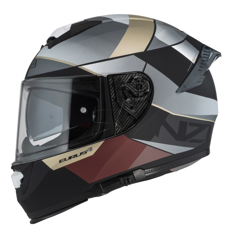 KASK MOTOCYKLOWY NZI EURUS 4 STREAM DUO VANGUARD BLACK SAND RED TINTED S MATT