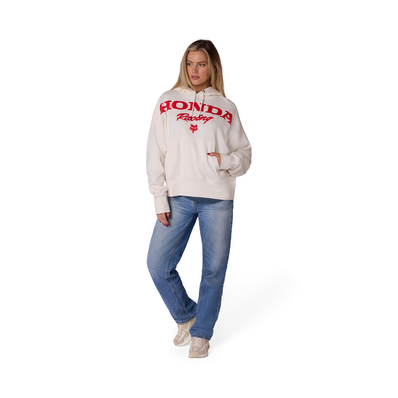 BLUZA Z KAPTUREM DAMSKA FOX HONDA FLEECE PO OFF WHITE