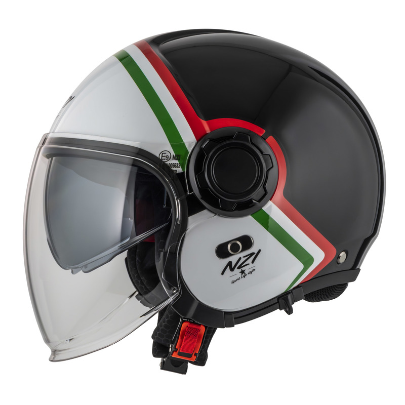 KASK MOTOCYKLOWY NZI RINGWAY 2 DUO SKYLINE BLACK WHITE ITALY