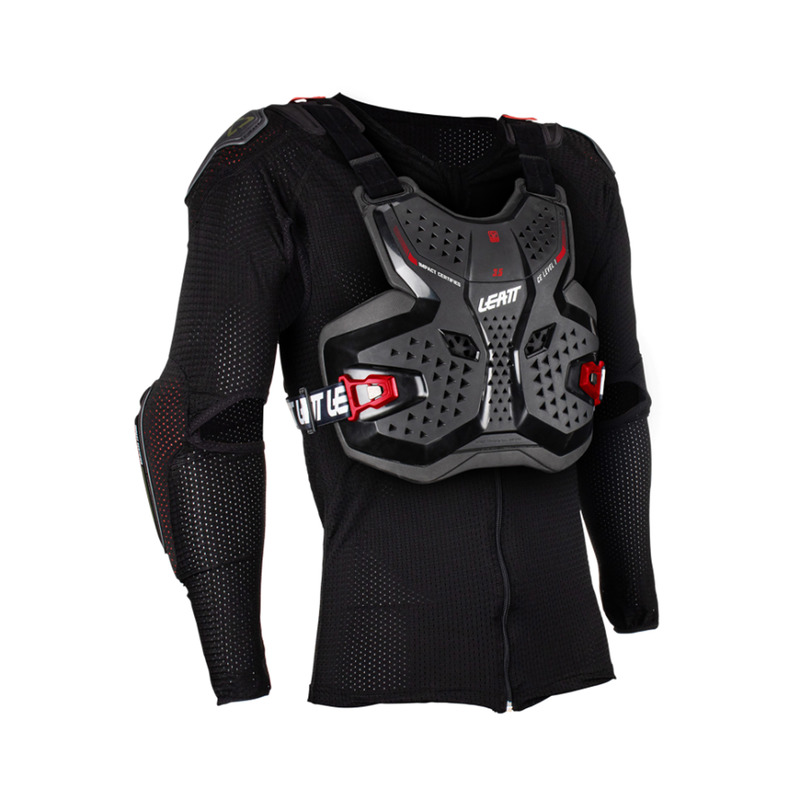 KOSZULKA Z OCHRANIACZAMI JUNIOR LEATT 3.5 BLACK RED (147-159CM)